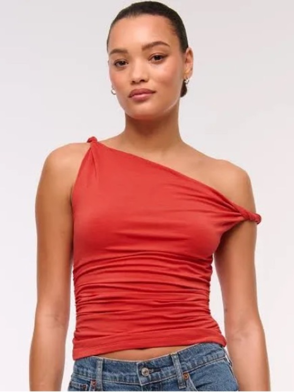 ABERCROMBIE & FITCH RED OFF THE SHOULDER TOP